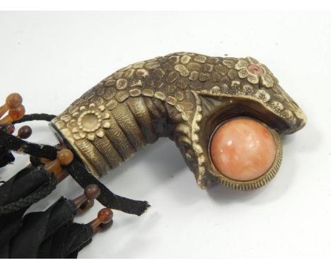 A small vintage Paragon umbrella by S Fox & Co Limited, with snake's head handle