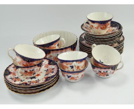 A Crown Staffordshire part tea service, with Imari pattern decoration