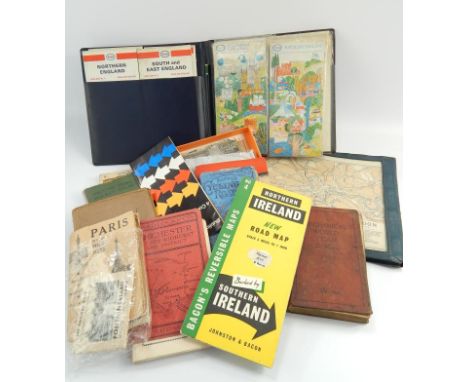 Printed ephemera relating to car care, automobile touring maps and other printed maps and guides, etc