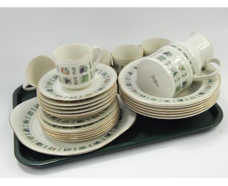 A Royal Doulton Tapestry pattern part tea and breakfast service