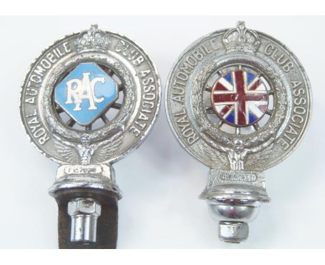 Two mid 20thC Royal Automobile Club Associate member badges