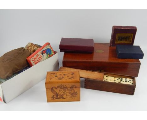 An early 20thC and later games compendium, comprising cribbage, solitaire, backgammon, etc with assortment of other games