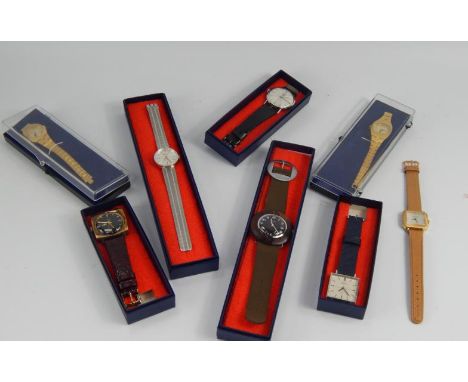 1970s gentleman's and ladies watches, including Alpina, Rowa, Technos, Waltham, etc, (8)