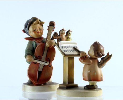 Two Goebels Hummel figures of 'Cello Player' and 'Conductor', 13cm and 11cm high respectively