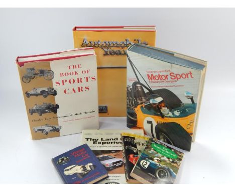 Automobila and motorsport books, comprising The Book of Sports Cars, Motor Sport, Vintage and Thoroughbred Car, The Land Rove