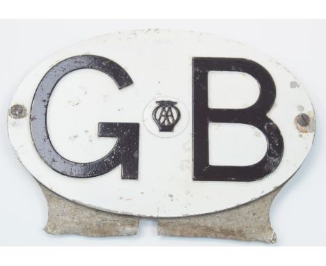 An Automobile Association GB pressed aluminium plate