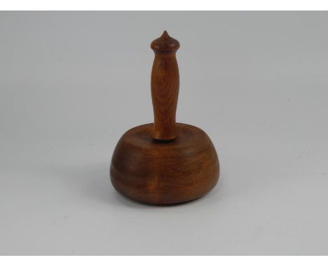 A Victorian presentation turned hardwood mallet, with inscribed silver plaque, presented to J W Woodhall Esq Mayor of Scarbor