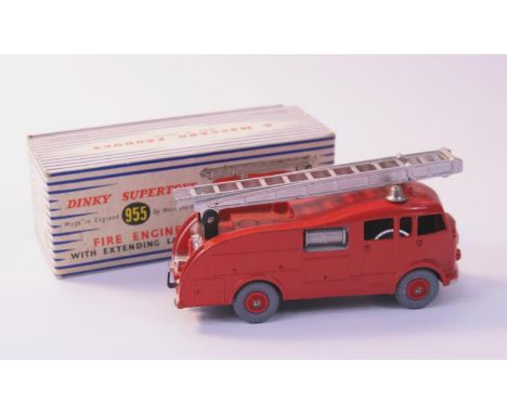 A Dinky Supertoys fire engine, with extending ladder, Model No 955, in original box, 13cm wide.