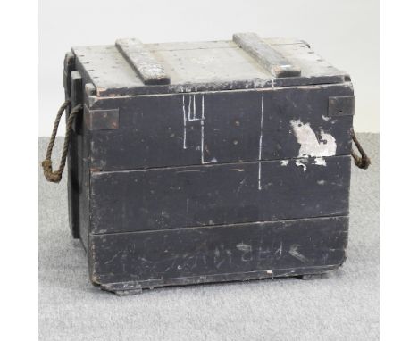 An early 20th century metal lined ship's trunk, 61cm