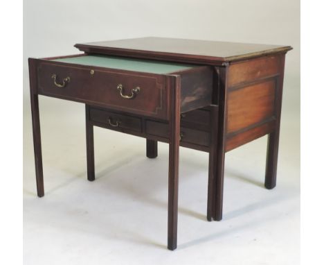 A 19th century mahogany pull-out architect's table, with Greek key decoration, stamped R Trahan, 97cm