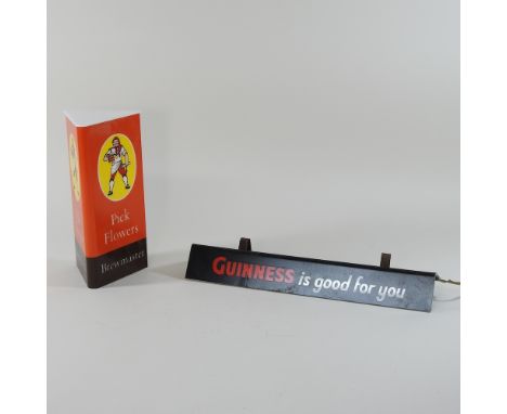 A Guinness advertising light, together with a Brewmaster light, 24cm