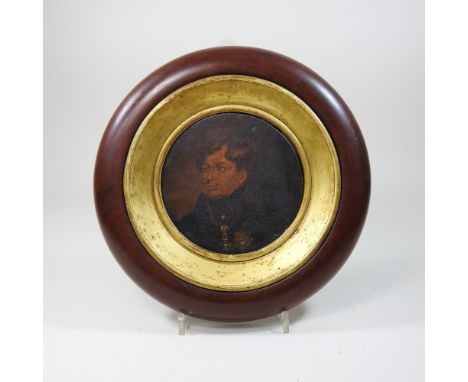 English School, 19th century, portrait of King George IV, print, 13cm diameter