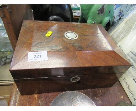 A ROSEWOOD JEWELLERY BOX