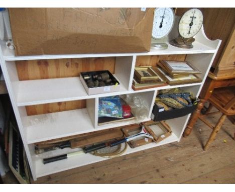 A WHITE PAINTED SHELF UNIT