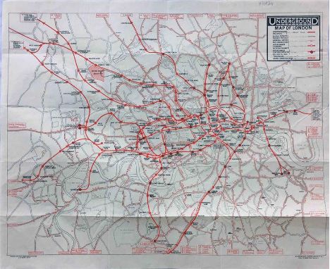 1924 London Underground MAP. A special issue produced on thin paper and specifically for loose inclusion in an official Under