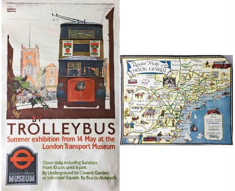 London Transport double-royal POSTER 'Trolleybus..Summer Exhibition...London Transport Museum' published in 1981 after a 1933