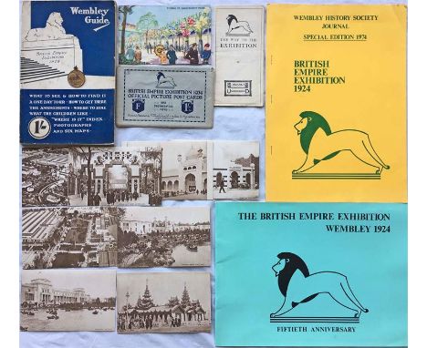 Selection of 1924 British Empire Exhibition, Wembley items comprising the Daily News Souvenir GUIDE BOOKLET (80 pp, some foxi