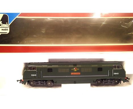 Lima Warship Class Diesel D843 Sharpshooter, Green, Late Crest. P&amp;P Group 1 (£14+VAT for the first lot and £1+VAT for sub