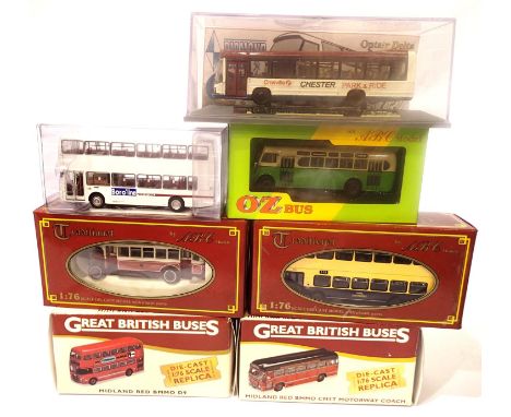 Seven buses and coaches, Britbus, Oz bus, Great British Buses, ABC models and Diamond Code 3 Classics Chester Park and Ride. 