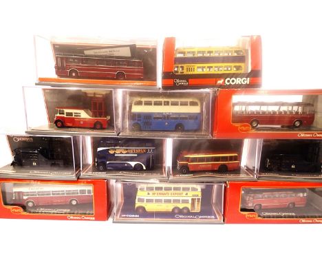 Twelve Corgi OOC buses and coaches. P&amp;P Group 3 (£25+VAT for the first lot and £5+VAT for subsequent lots) 
