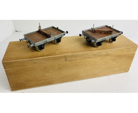 2x Brass O Gauge NE Goods Wagons. P&amp;P Group 1 (£14+VAT for the first lot and £1+VAT for subsequent lots) 