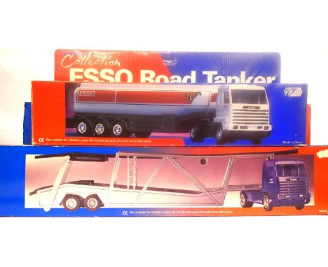 ESSO collection Big Trucks x2, petrol tanker and car transporter. P&amp;P Group 2 (£18+VAT for the first lot and £3+VAT for s