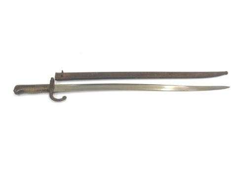 French etienne 1872 chassepot sword bayonet both hilt and scabbard with matching numbers p31392 