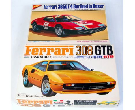 ARII plastic Model and Nichimo plastic 1/24th scale Ferrari car kit group, 2 boxed as issued examples, to include Nichimo MW-
