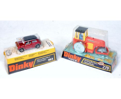 Dinky Toys Bubble Packed Diecast Group, 2 examples, to include No.279 Aveling Barford Diesel Roller (NM-BGVG), and No.183 Mor
