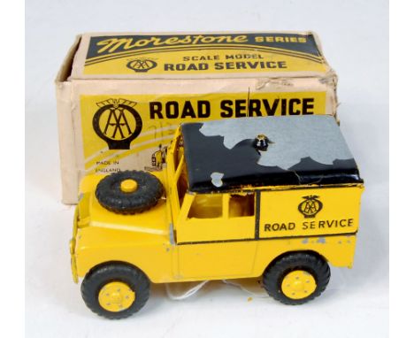 Morestone Series large scale Land Rover "AA Road Service", yellow including hubs, black roof (missing aerial), in the origina