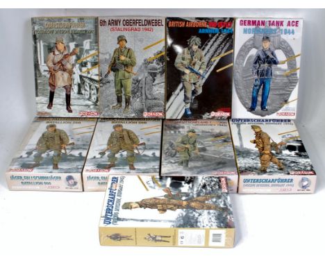 Dragon 1/16th scale plastic Warriors Series Military Kit Group, 9 boxed examples, 5 factory sealed all others appear as issue