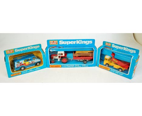 Matchbox Superkings Boxed Diecast Group, 3 boxed examples, to include K-37 Laing Leyland Tipper (NMM-BVG), K-80 Rock and Roll