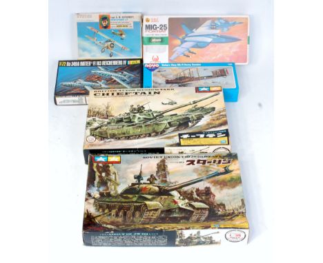 15 various mixed scale plastic kits to include Aircraft and Military Vehicles, some appear part made, examples to include Mat