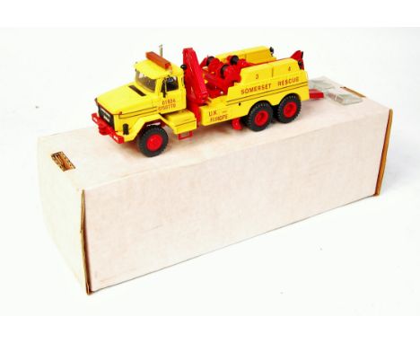 Alan Smith 1/48th scale hand built white metal model of a Scammell S24 6x6 Heavy Haulage Heavy Wrecker, finished in yellow an