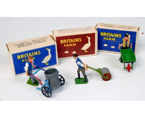 Britains Picture Packs Group, 3 boxed example, to include No.5022 Man and Wheelbarrow, No.5032 Man and Roller, and No.5034 Ma