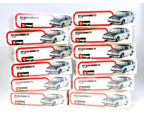 Burago, Diecast prepainted kit 1.24 scale (Trade case of 12 sealed kits) Alfa Romeo 75 4.dr saloon 'Australian' Pescari Rally