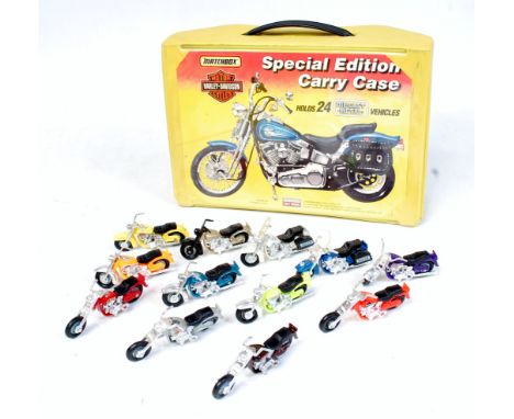 Matchbox, 1994 Special Edition Harley Davidson Carry Case, containing 12 various Matchbox Harley Davidson Diecasts