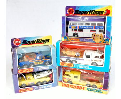 Matchbox Superkings window boxed diecast group, 5 boxed examples, to include K-6 Motor Cycle Transporter, K-7 Martini Racing 