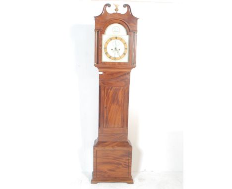 A early 19th Century Georgian mahogany longcase grandfather clock by Bartley of Bristol. The clock having a white enamelled d