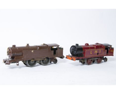 Two Repainted Hornby O Gauge No 2 Special 4-4-2 Tank Locomotive Projects, a former GWR E220 overpainted in brown (similar to 