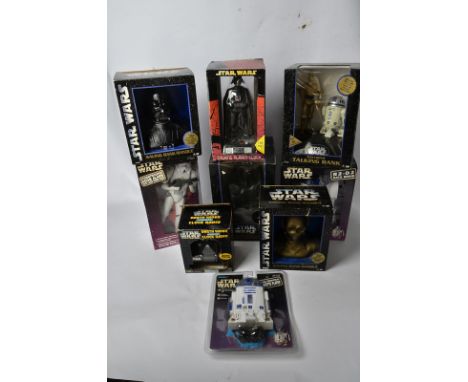 Star Wars Electronic Toys &amp; Money Banks, including Tiger R2-D2 Data Droid, Stormtrooper Room Alarm, R2-D2 Cassette Player