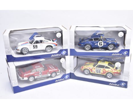 1:18 Scale Solido Porsche Rally Models, a boxed group of four comprising, S1801105 911 Daytona Sunocco 1973, S1801103 911 Day