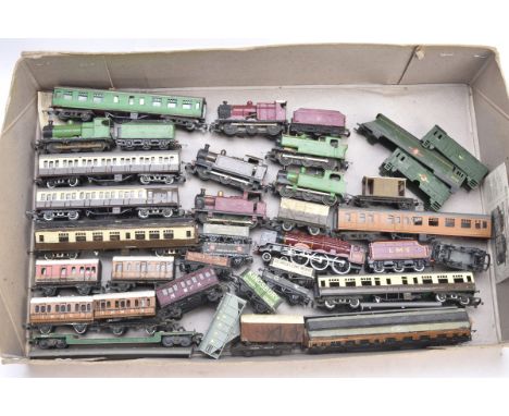 Tri-ang TT Gauge modified Locomotives Coaches and Rolling stock, including two 0-6-0 Locomotives and tenders, four 0-6-0 Tank