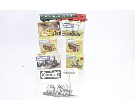 Kitmaster 00 Gauge Mototorised Vans and other items, KM2 Motorised Box wagon (2, one appears unused), Motorised bogie (unused