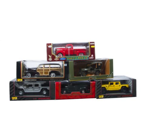 1:18 Scale Diecast American Vehicles, five boxed models comprising, Mira 6232 1950 Chevrolet Panel Truck, Road Legends 92218 