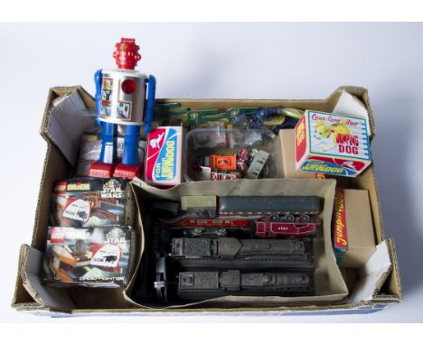 Various Toys, including Durham Industries Robot, Lego Star Wars 7111 Droid Fighter (2), loose Star Wars figures (6), 1981 Sta