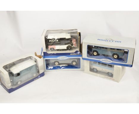 1:18 Scale Classic Vehicles, five models comprising Land Rovers Series II Pickups by Model Group MCG18092 blue and MCG18094 g