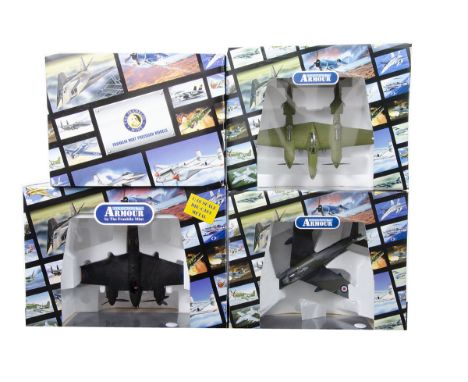 Franklin Mint Armour Collection 1:48 Scale Aircraft, a boxed group of four aircraft, B11 B500 F 4Y Corsair, B11 B582 F86 Sabr