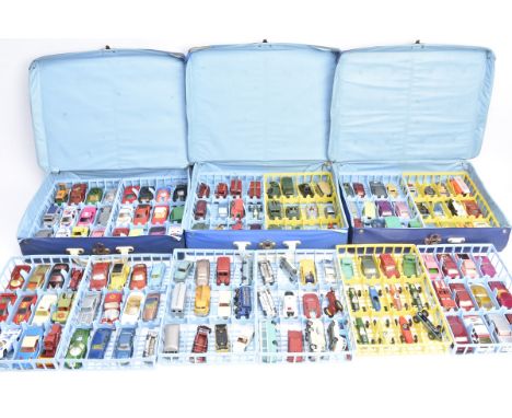 Post-war and later 1:64 Scale Vehicles in Matchbox Carry Cases, playworn vintage and modern, private and commercial vehicles,