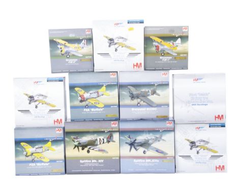 Hobby Master 1:48 Scale WWII Aircraft, a boxed collection from the Air Power Series comprising HA7001 F2A-2 Buffalo USS Sarat